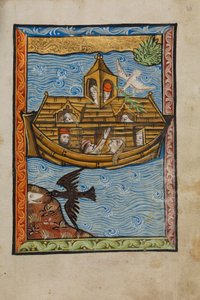 Noahs Ark，1480-90（羊皮纸上的蛋彩画和金箔） 作者 英语学校